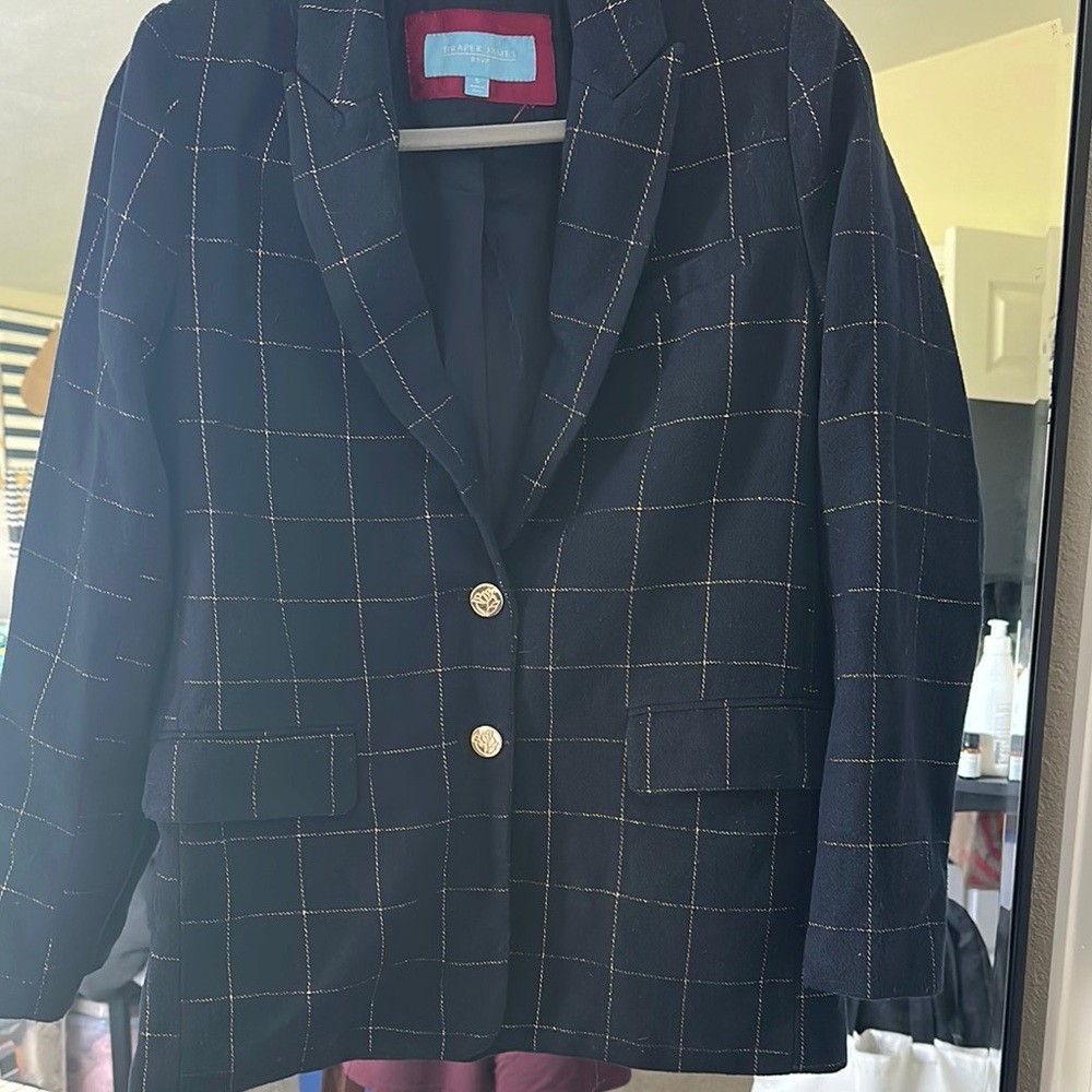 Draper James Navy Blazer with Gold Accents
